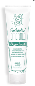 Enchanted Emerald <br/>Body Wash™ Brilliance Boosting
Nutrient Infused
Body Wash This tan-extending formula utilizes Regal Raspberry and charming Cactus Water to envelop your skin in a lush empire of electrolytes for worship-worthy results! This brilliant blend is hand crafted with only the finest of treasured, fragrant and luxurious nutrients to ensure this precious potion will leave you silky and soft.