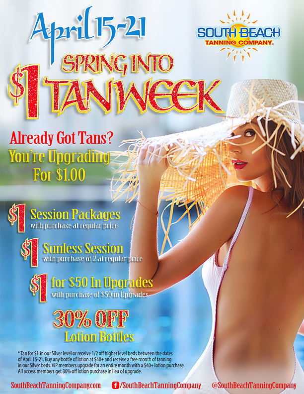 April Promo: Spring Into $1 Tan Week!