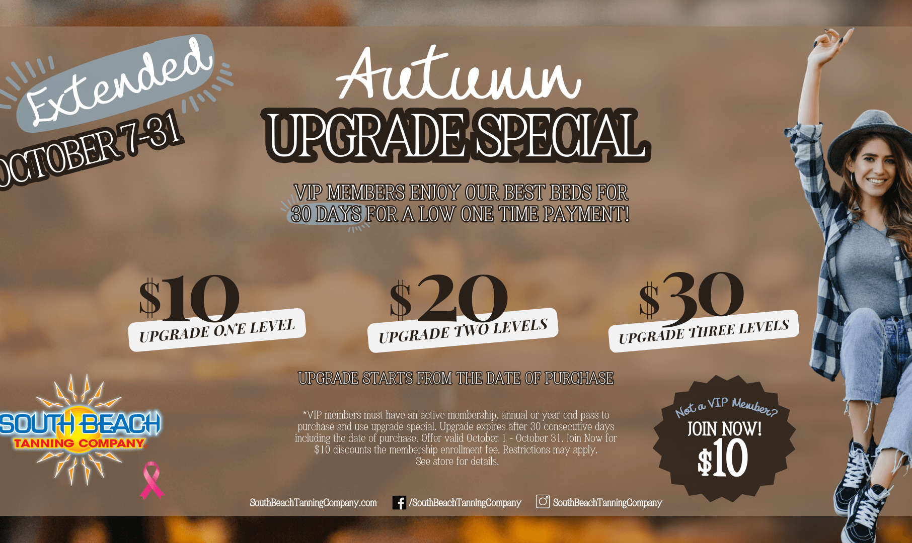 Extended: October 7-31 autumn upgrade special vip members enjoy our best beds for 30 days for a low one time payment! $10 upgrade one level $20 upgrade two levels not a vip members join now! $10 $30 upgrade three levels upgrade starts from the date of purchase