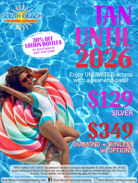 Enjoy Unlimited Access With a Year End Pass, Tan Until 2026, $129 Silver, $349 Diamond + Sunless W/ Options