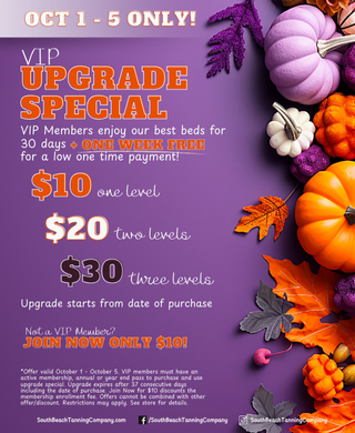 Oct 1-5 Only! Not a VIP Member? VIP Upgrade Special, VIP Members enjoy our best beds for 30 days + One Week Free for a low one time payment!