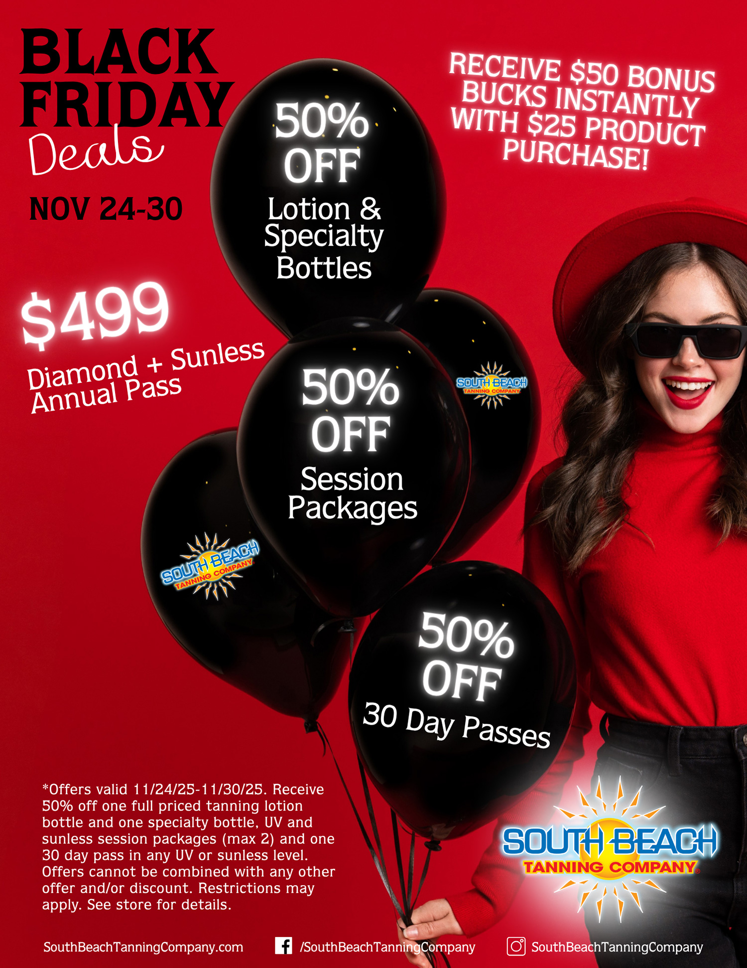 Black Friday Deals Nov 20-30 $499 Diamond + Sunless Annual Pass