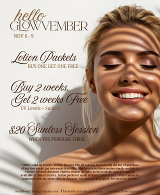 Hello Glowvember Nov 6-9, Lotion Packets Buy One Get One FREE