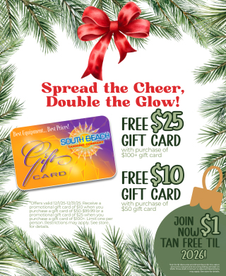 Spread the Cheer, Double the Glow! Free $25 Gift Card with purchase of $100+ gift card, Free $10 Gift Card with purchase of $50 gift card Spread the Cheer, Double the Glow! Free $25 Gift Card with purchase of $100+ gift card, Free $10 Gift Card with purchase of $50 gift card