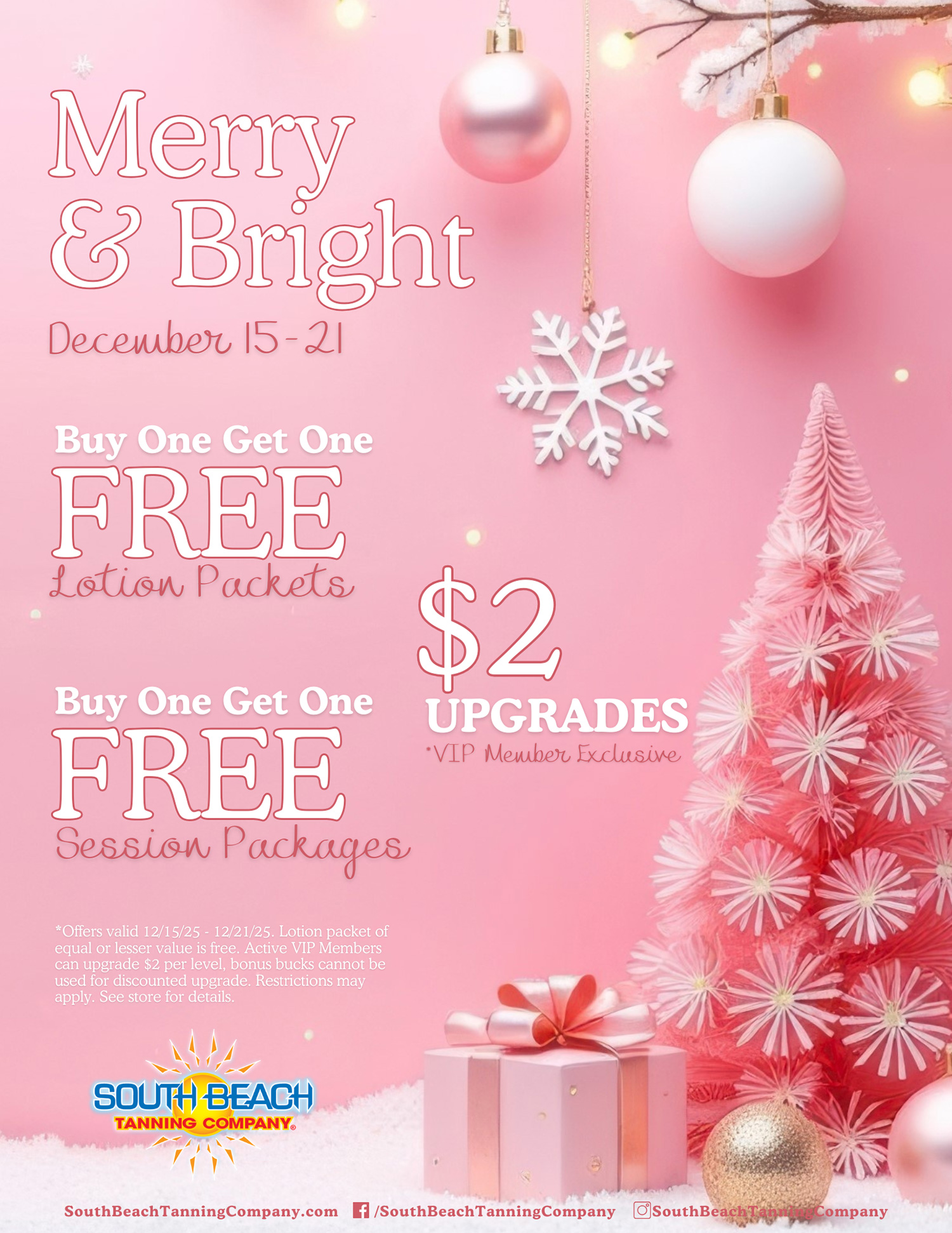 Merry & Bright December 15-21, Buy One Get One Free Lotion Packets