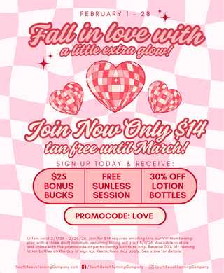 Fall in love with a little extra glow, Join now only $14 tan free until March!