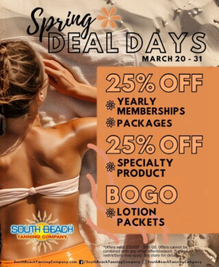 Spring Deal Days March 20-31 Bogo Free Annual Passes Session Packages Lotion Packets